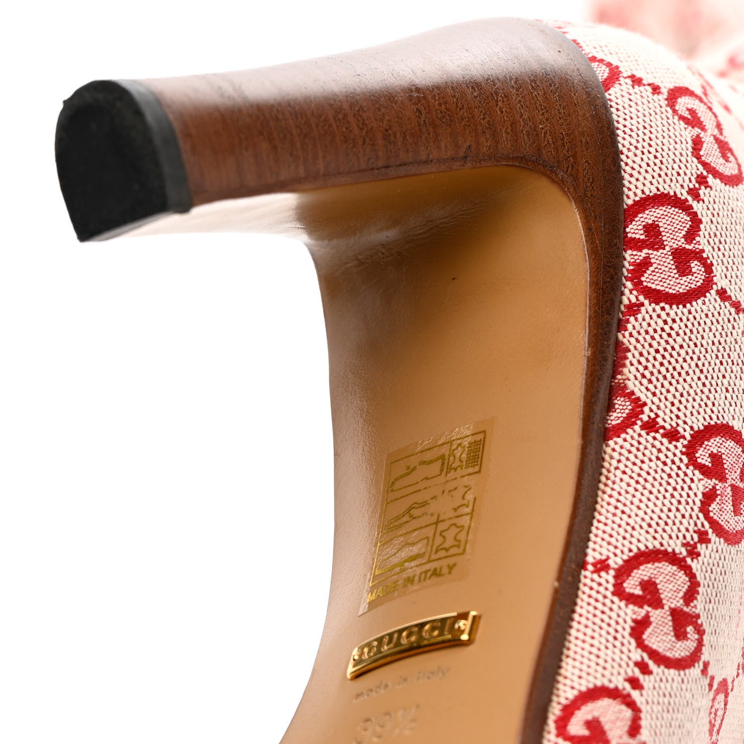 Gucci Monogram Over The Knee Boots 39.5 Gardenia Hibiscus Red 12 of 12