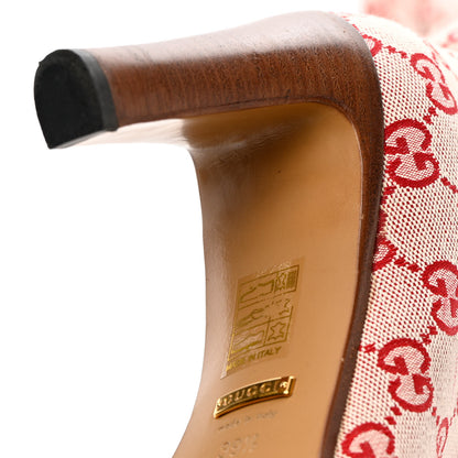 Gucci Monogram Over The Knee Boots 39.5 Gardenia Hibiscus Red 12 of 12