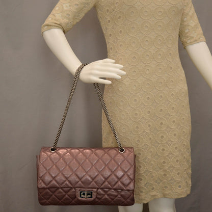 Chanel Calfskin 2.55 Reissue 227 Flap Rose Fonce 2 of 8