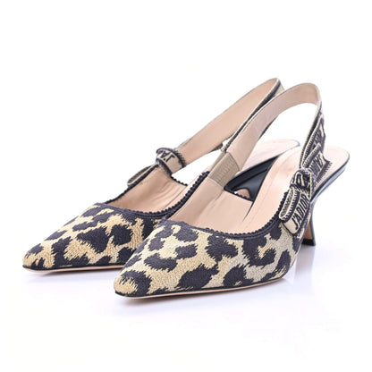 Christian Dior Mizza Cotton Ribbon Embroidered J'Adior Slingback 65mm Pumps 38 Natural 3 of 10
