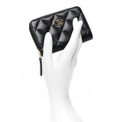 Chanel Caviar Quilted Zip Coin Purse Black 2 of 8