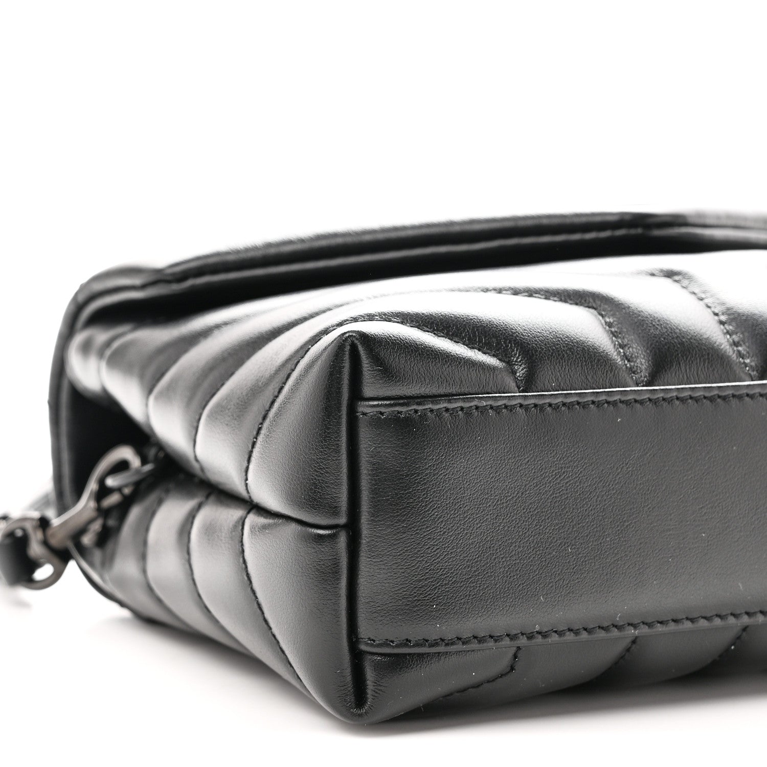 Saint Laurent Calfskin Y Quilted Monogram Monochrome Toy Loulou Crossbody Bag Black 9 of 11