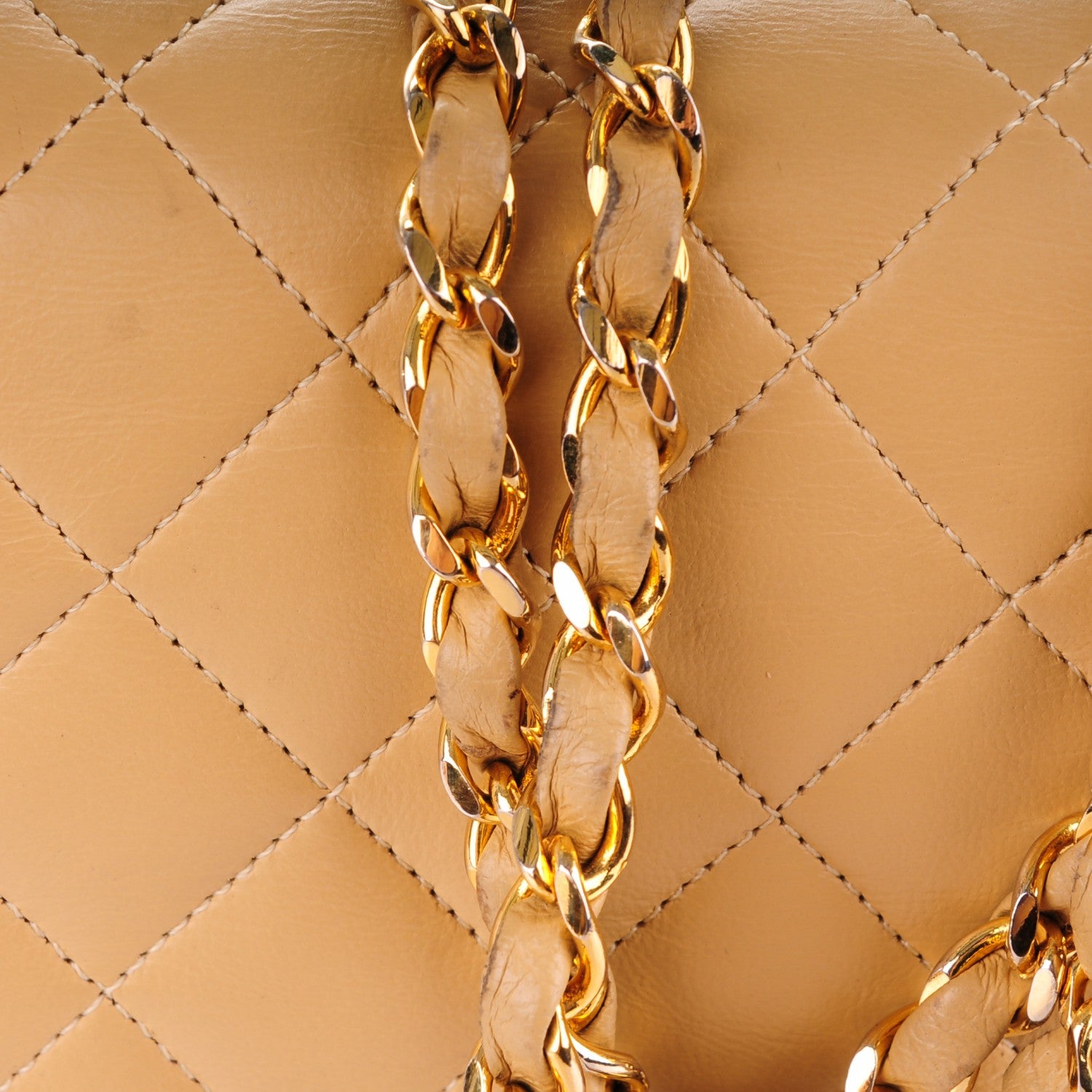 Chanel Lambskin Quilted Medium Double Flap Beige 13 of 13