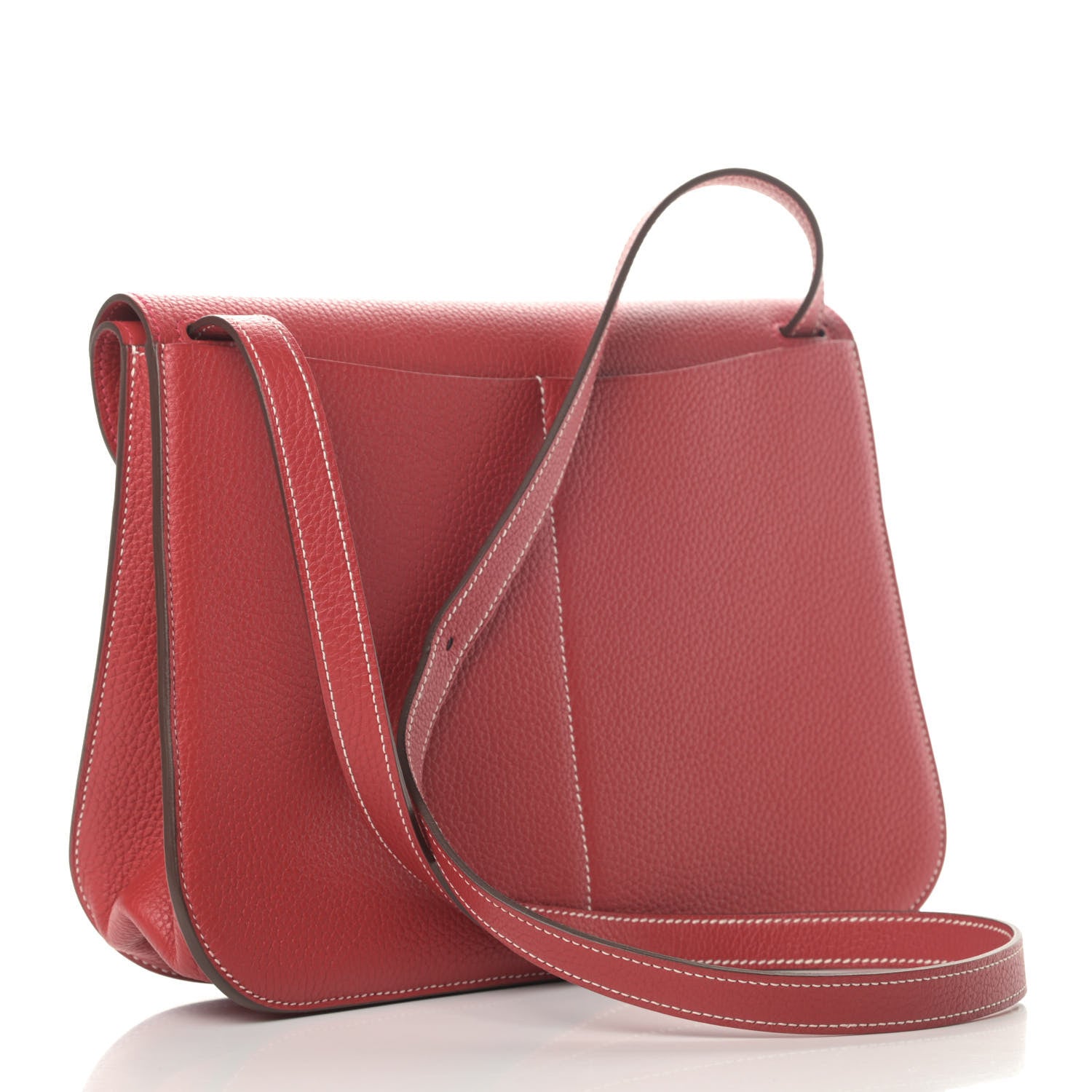 Hermes Taurillon Clemence Halzan 31 GM Rouge Casaque 2 of 6