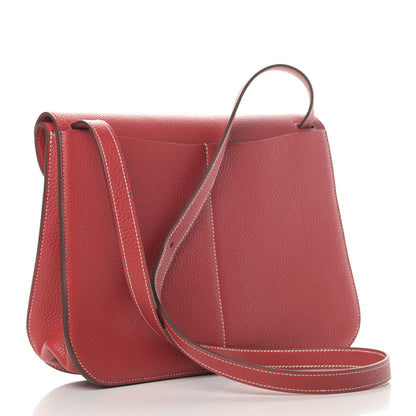 Hermes Taurillon Clemence Halzan 31 GM Rouge Casaque 2 of 6