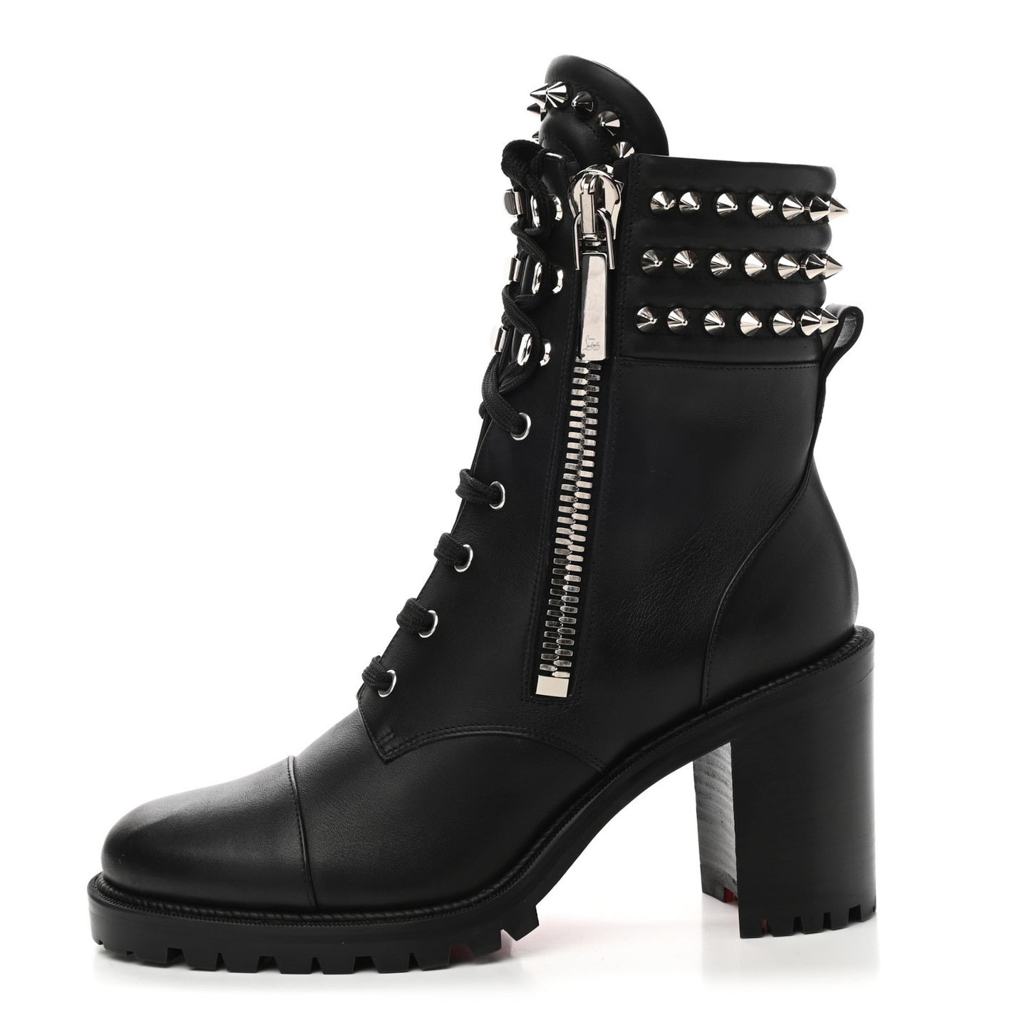 Calfskin Winter Spikes 70 Combat Boots 41 Black