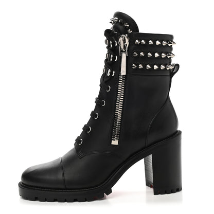 Christian Louboutin Calfskin Winter Spikes 70 Combat Boots 41 Black 1 of 8