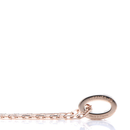 Hermes Lacquered Rose Gold Mini Pop H Pendant Necklace Rose Extreme 6 of 7