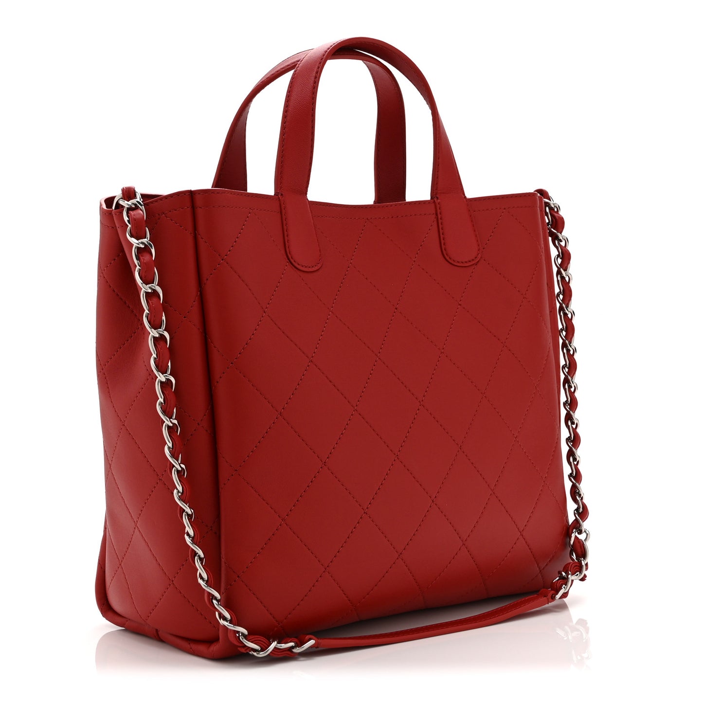 Bullskin Stitched Medium Shopping Bag  Red