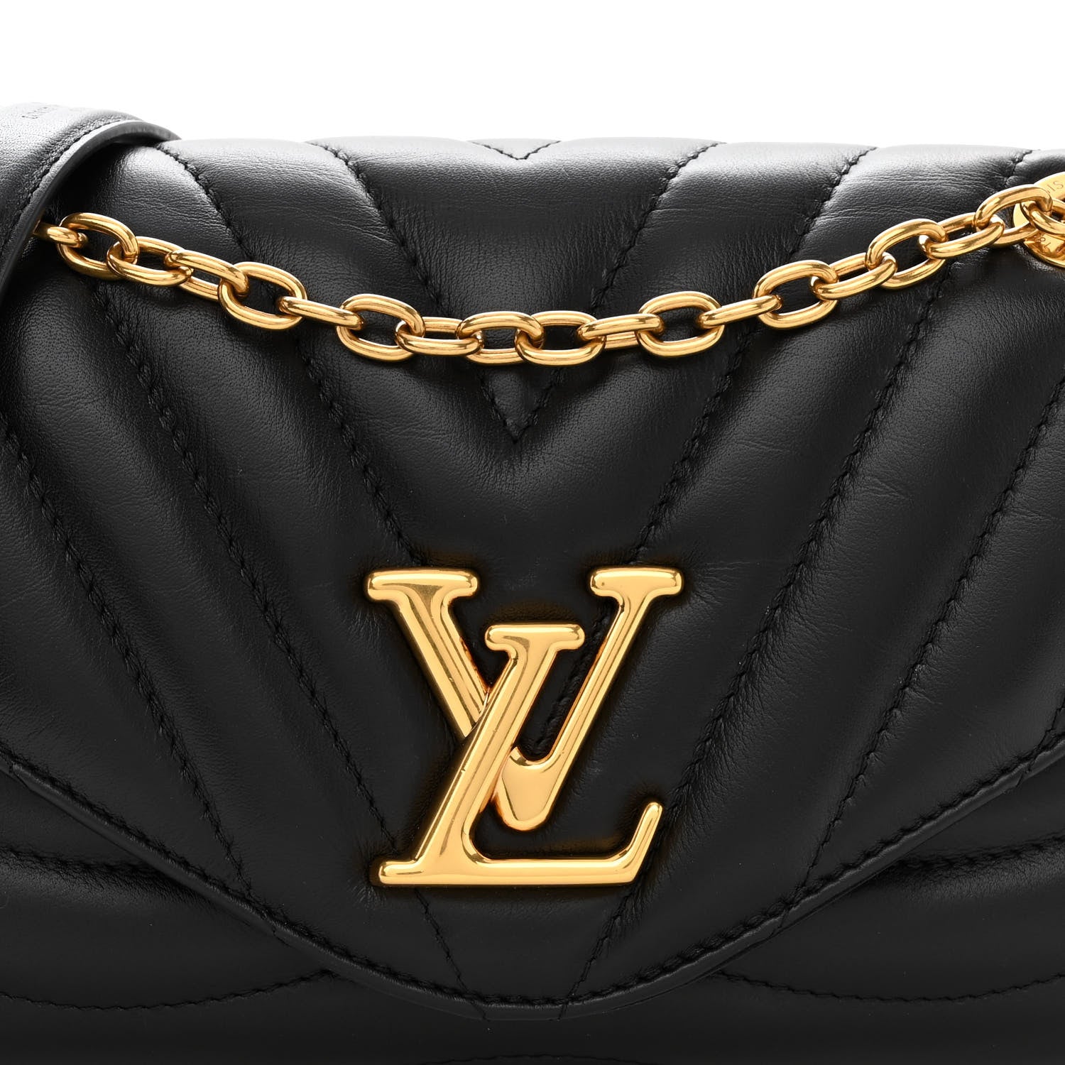 Louis Vuitton Calfskin LV New Wave Chain Bag Black 7 of 10
