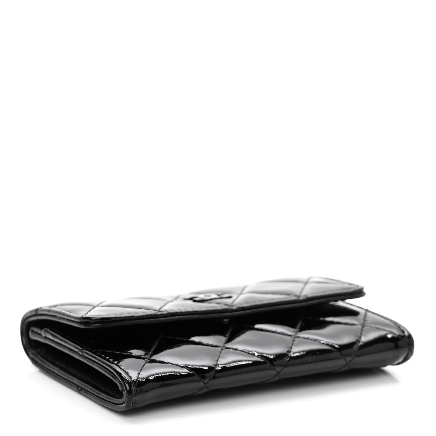Chanel Patent Quilted Flap Card Holder So Black 4 of 10
