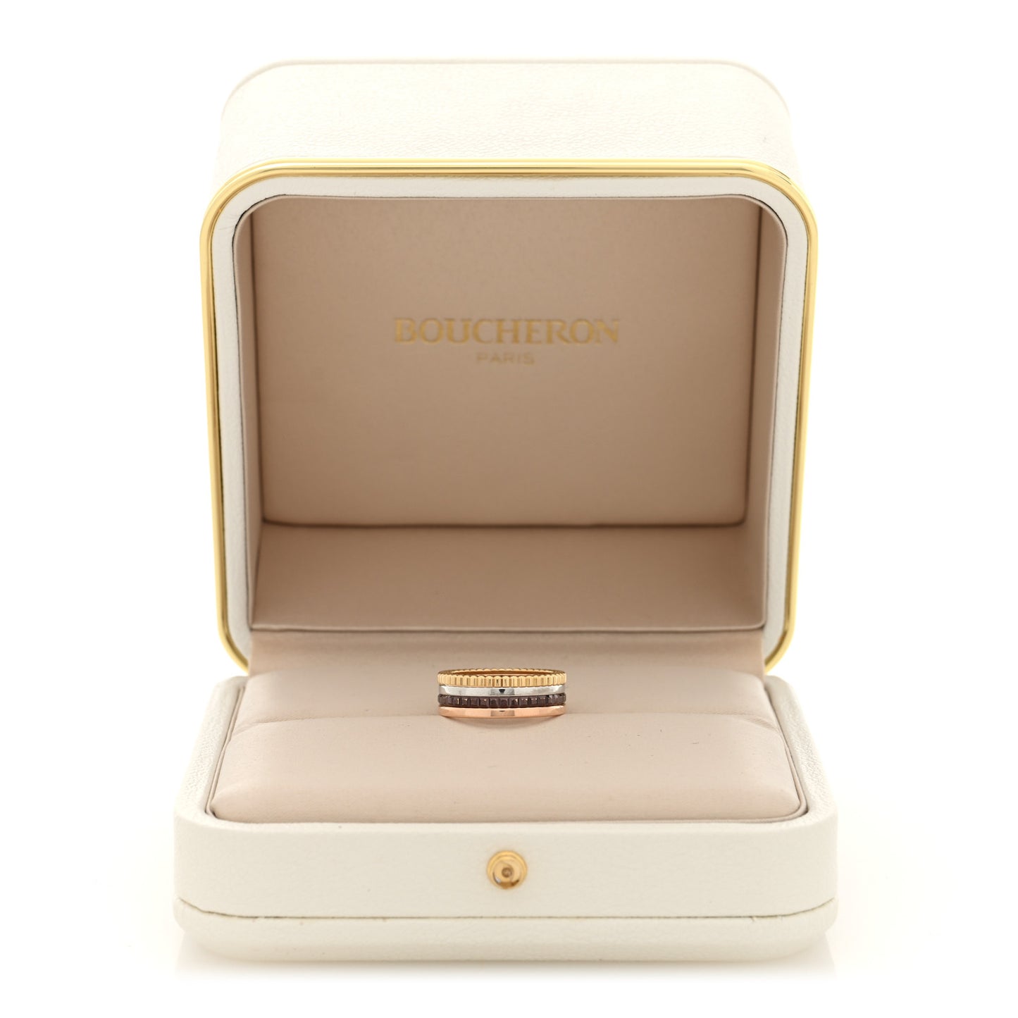 18K Pink Yellow White Gold PVD Small Quatre Classique Ring 56 7.5