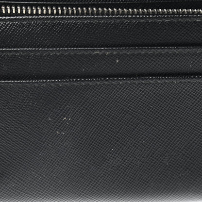 Prada Saffiano Triangle Continental Flap Wallet Black 11 of 13