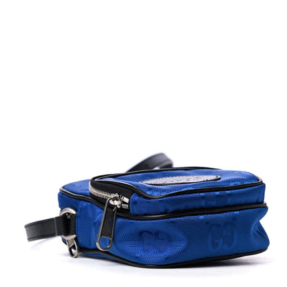 Gucci Econyl Nylon Monogram Off The Grid Shoulder Bag Guilted Blue Black 3 of 4