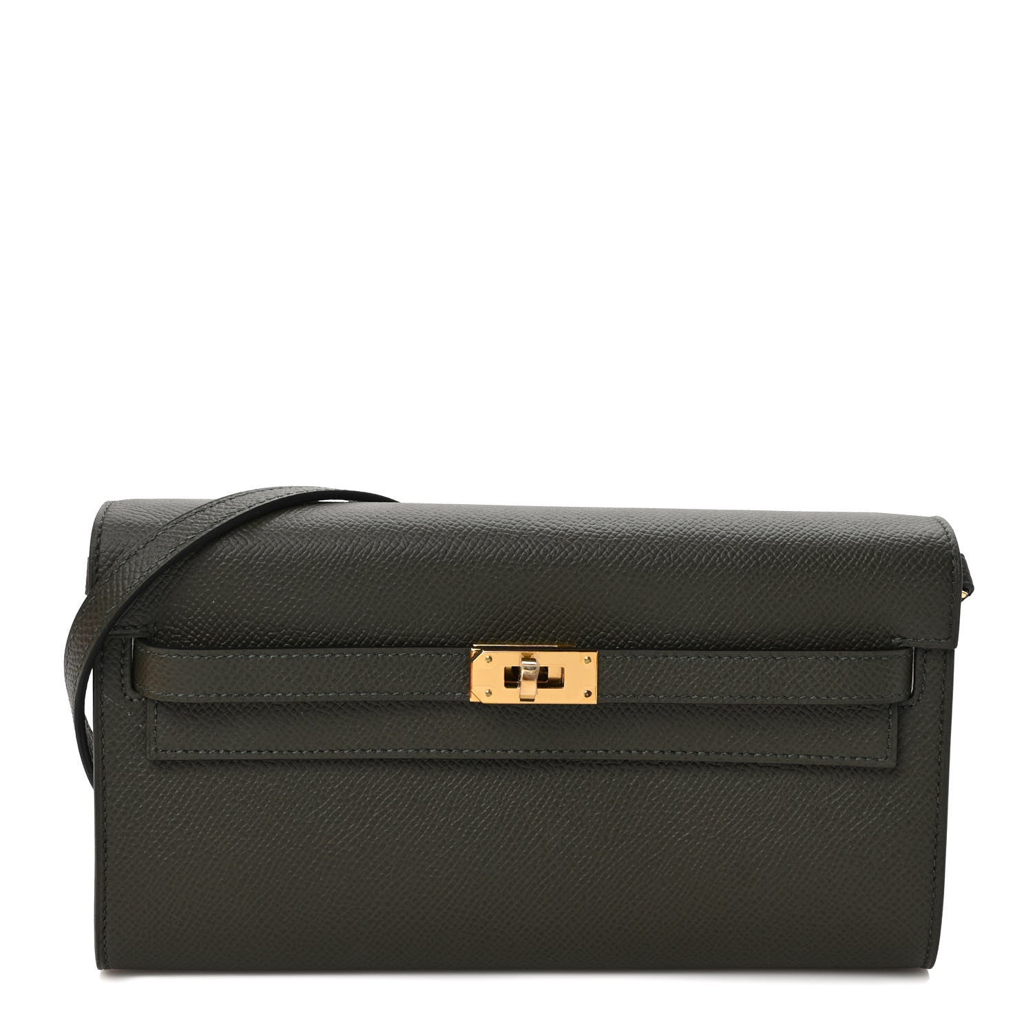 Hermes Epsom Kelly Wallet To Go Vert De Gris 1 of 8