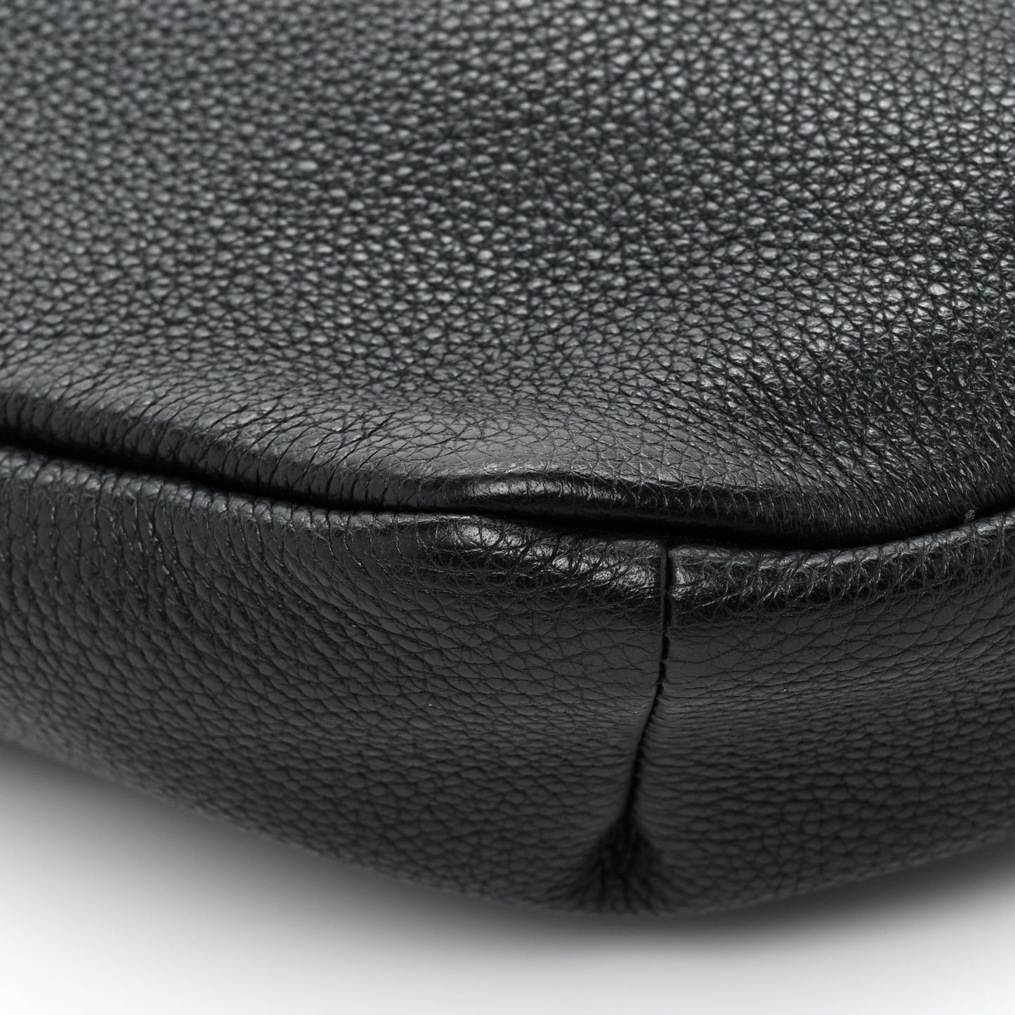 Grained Calfskin Logo Belt Bag Black
