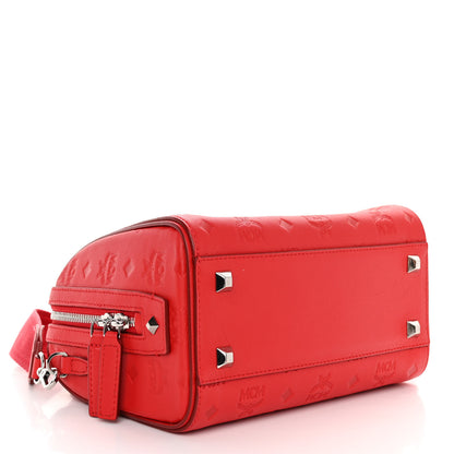 MCM Calfskin Ottomar Monogram Small Essential Boston Bag Viva Red 4 of 9