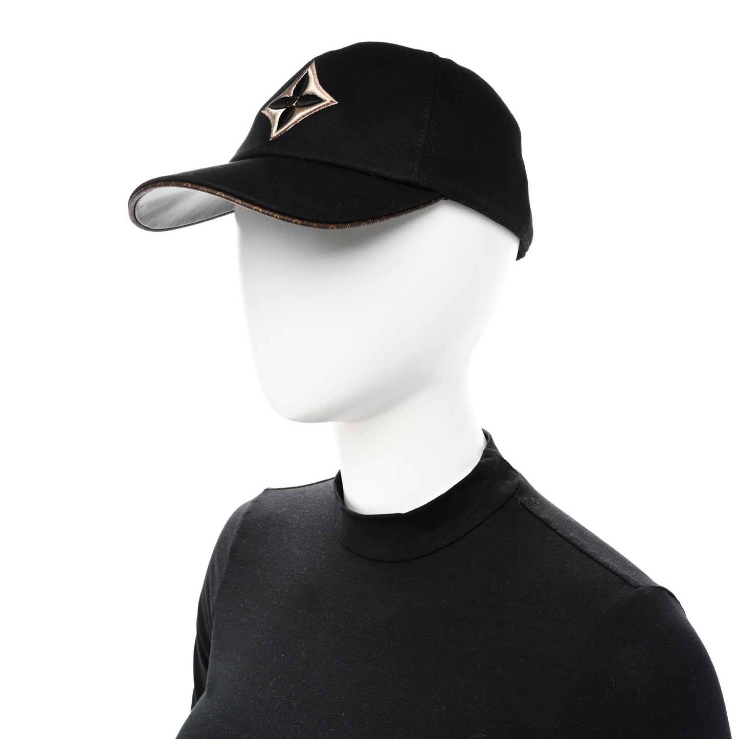 Monogram Cotton Jacquard Embroidered LV Day Cap M Black