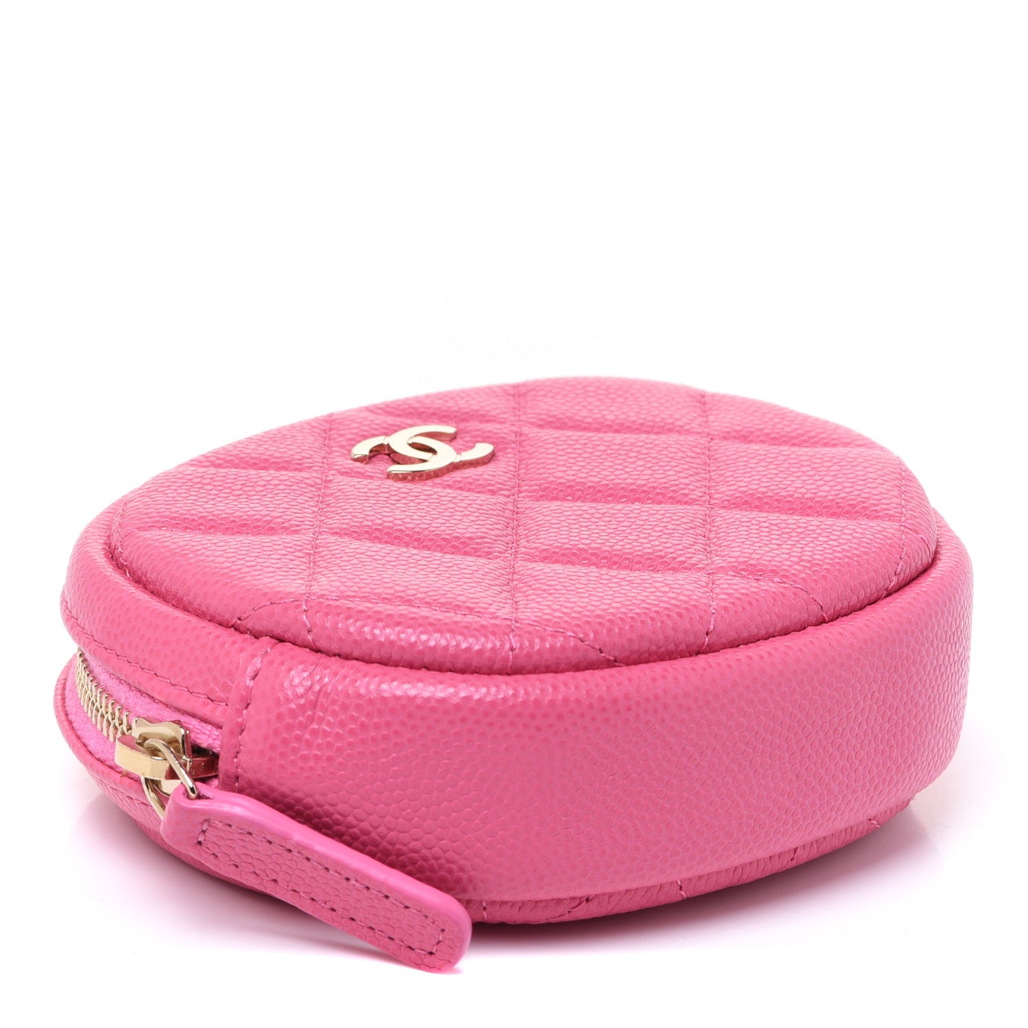 Caviar Quilted Zip Around Classic Coin Purse Pink