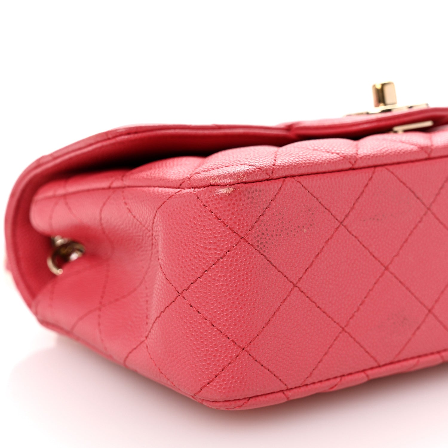 Chanel Caviar Quilted Mini Rectangular Flap Dark Pink 9 of 11