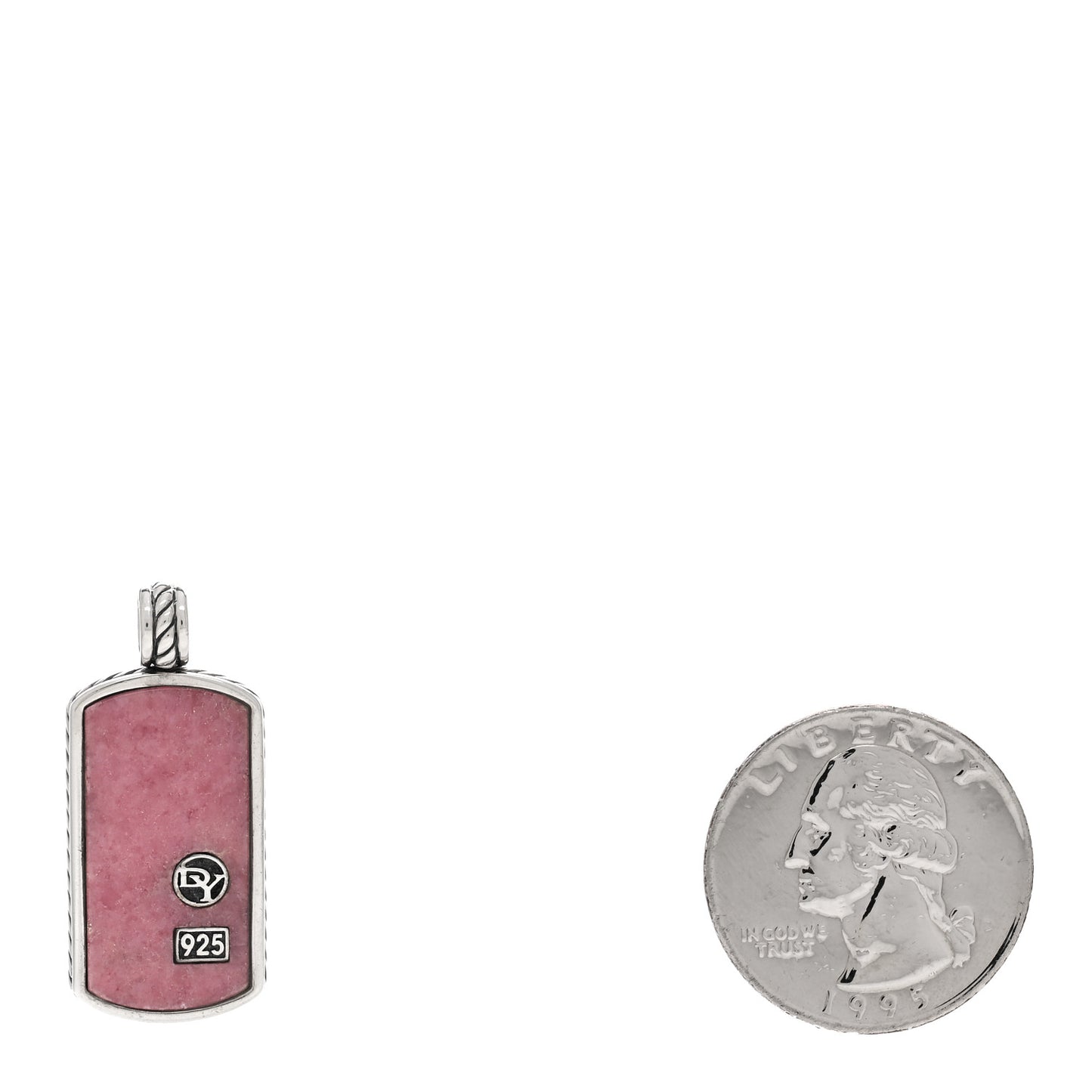 Sterling Silver Rhodonite Dog Tag Pendant