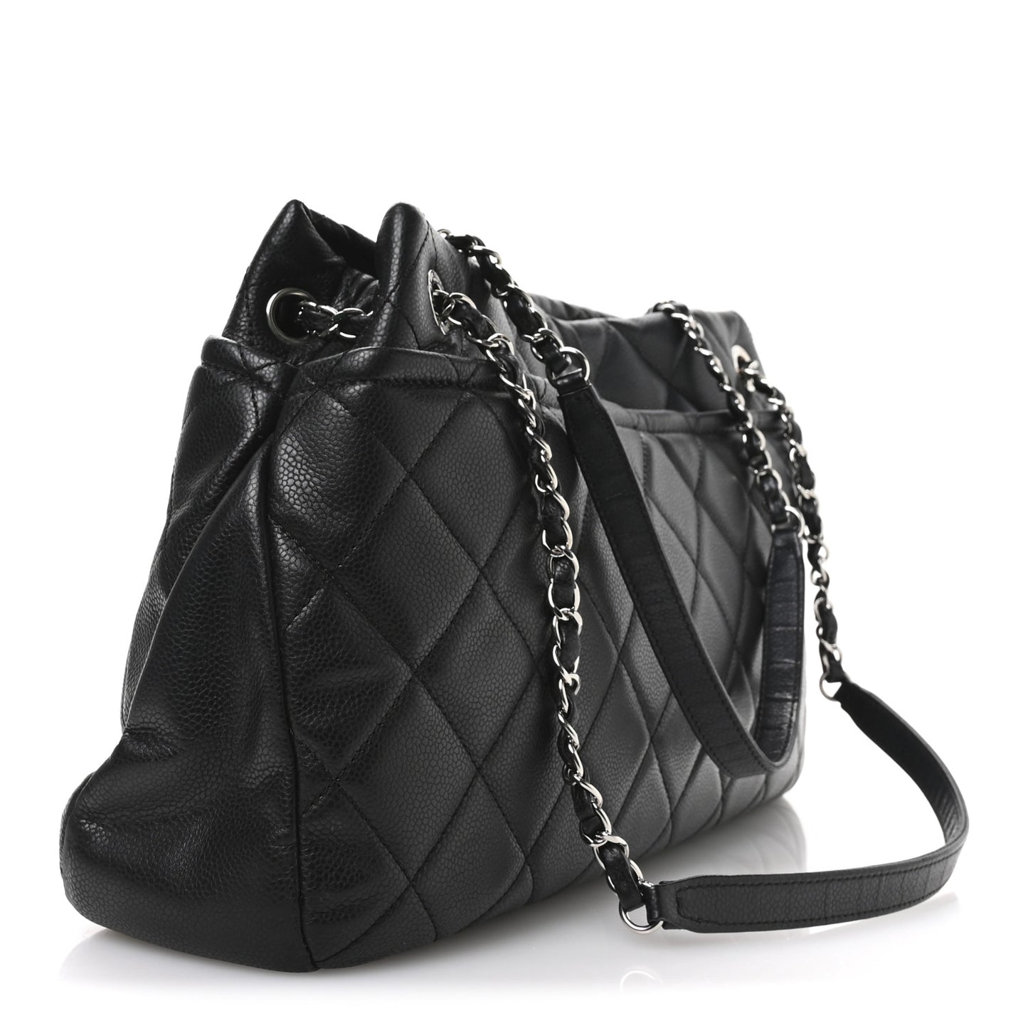 Caviar Quilted Timeless CC Soft Tote Black