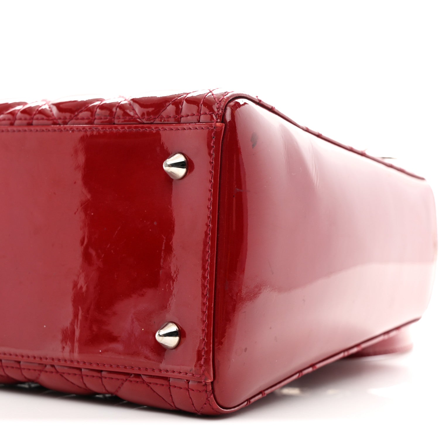 Christian Dior Patent Cannage Medium Lady Dior Red 10 of 12