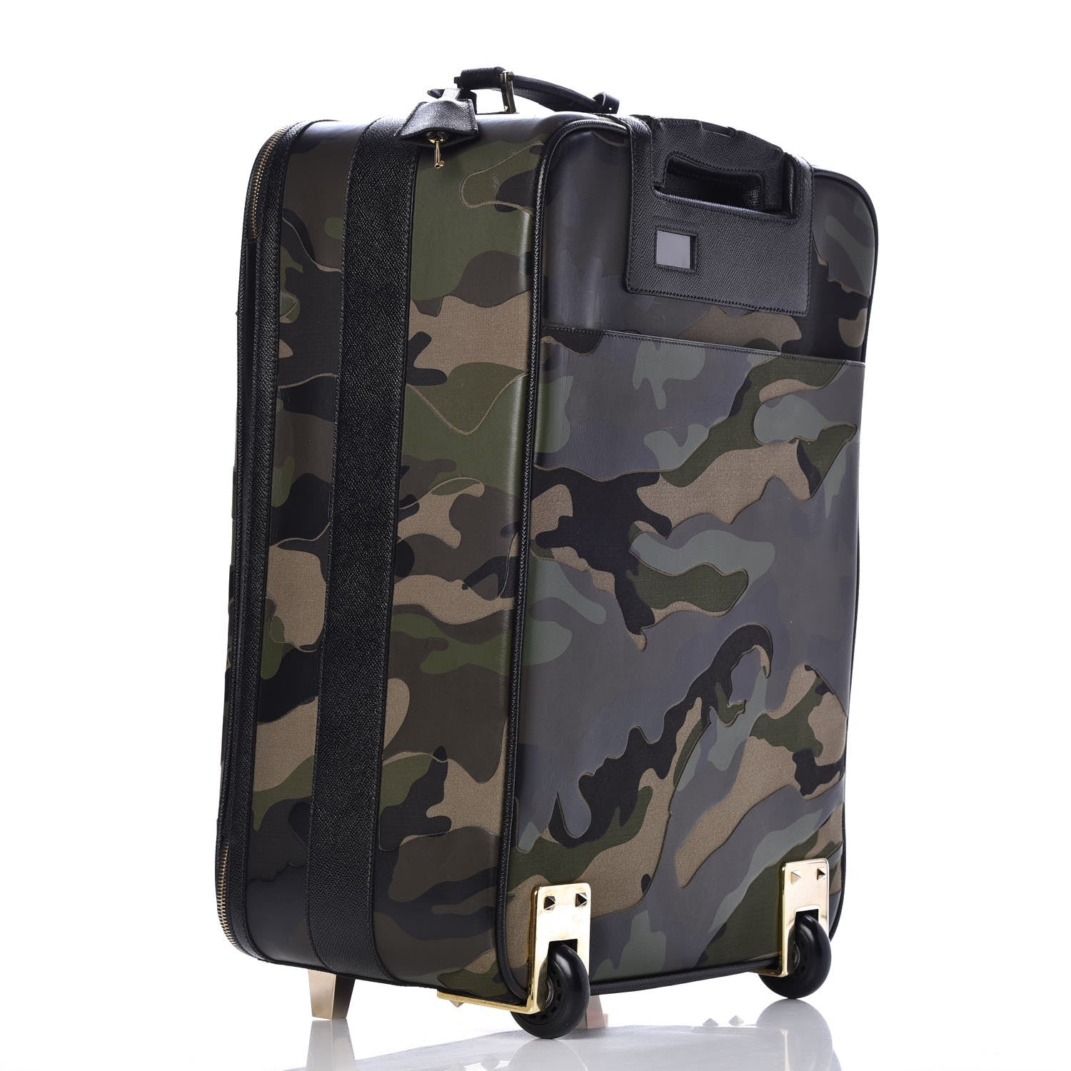 Valentino Garavani Nappa Canvas Camouflage Rolling Luggage Green 3 of 9