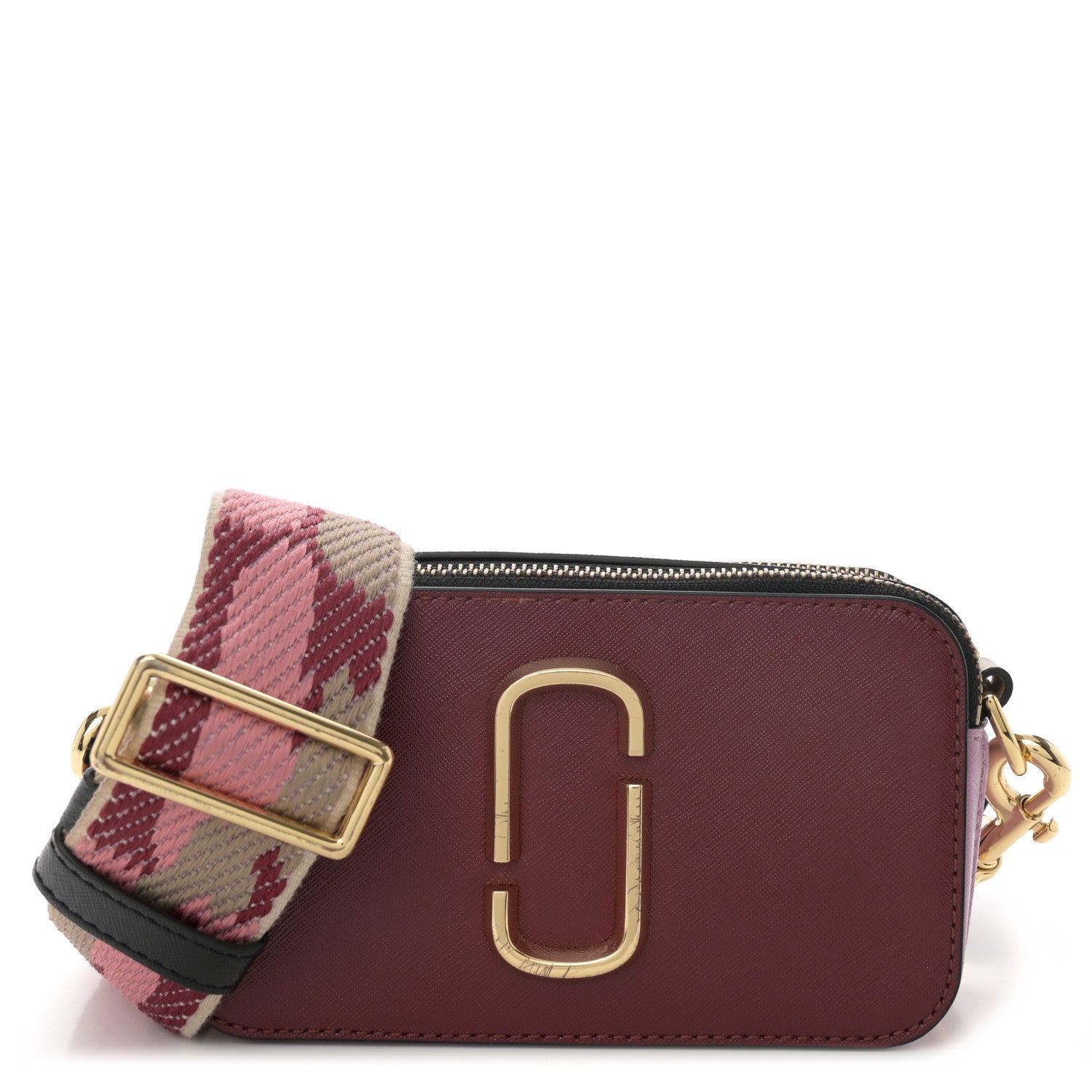 Marc Jacobs Saffiano Small Snapshot Camera Bag Burgundy Pink 1 of 10
