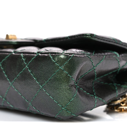Chanel Metallic Aged Calfskin Quilted 2.55 Reissue Flap Belt Bag Clutch Green 10 of 10