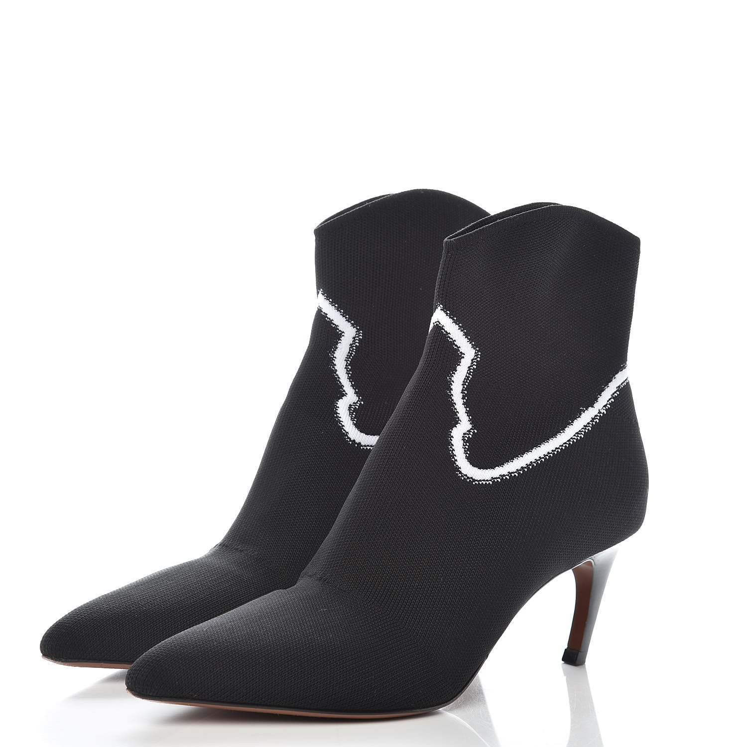 Christian Dior Jacquard Knit Fabric Spirit Ankle Boots 37 Black 3 of 9