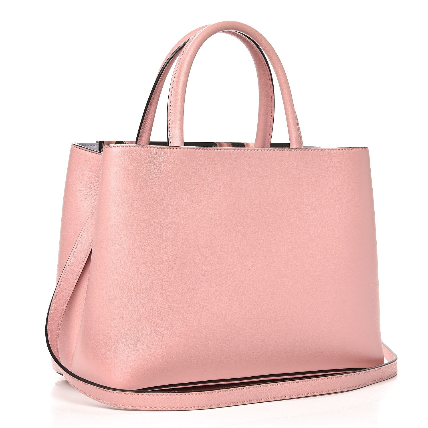 Fendi Vitello Dolce Century Petite 2Jours Tote Bubblegum Lilla Oliva 3 of 10