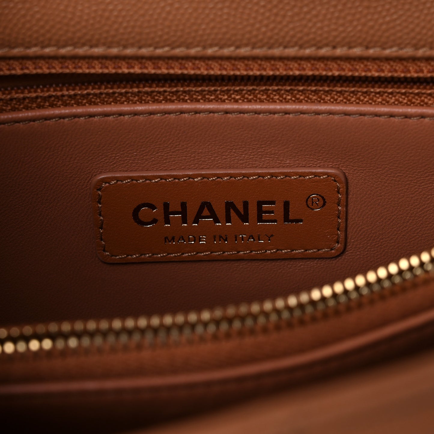 Caviar Quilted Small Coco Handle Flap Brown