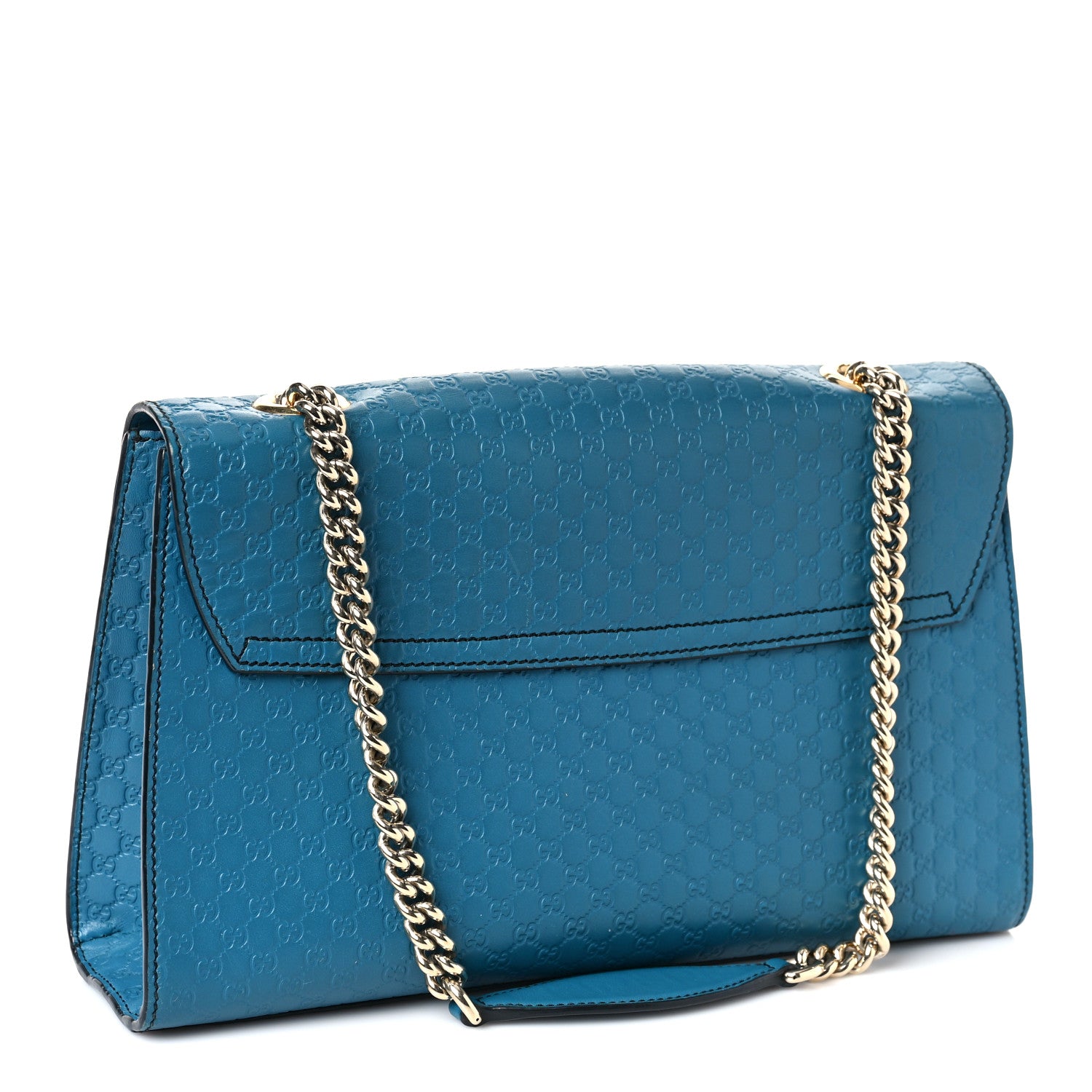 Gucci Soft Microguccissima Medium Emily Chain Shoulder Bag Deep Cobalt 4 of 14