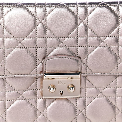 Christian Dior Metallic Lambskin Cannage Wristlet Clutch Gold 7 of 7