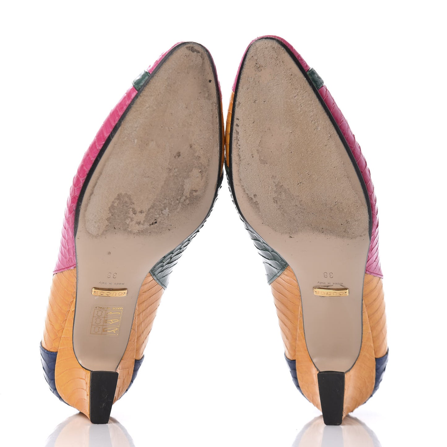 Snakeskin Crystal Double G Pumps 38 Multicolor