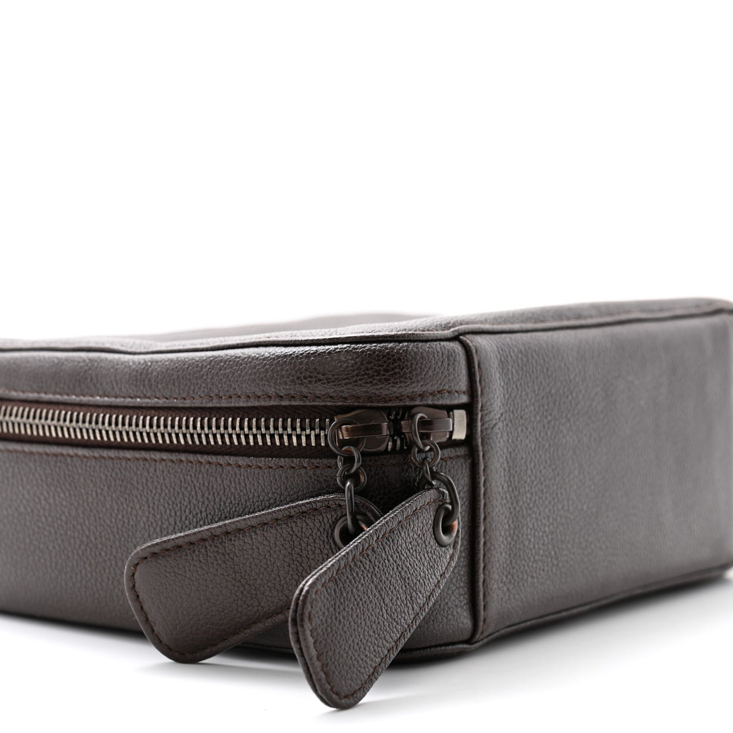 Grained Calfskin Timeless CC Vanity Case Dark Brown