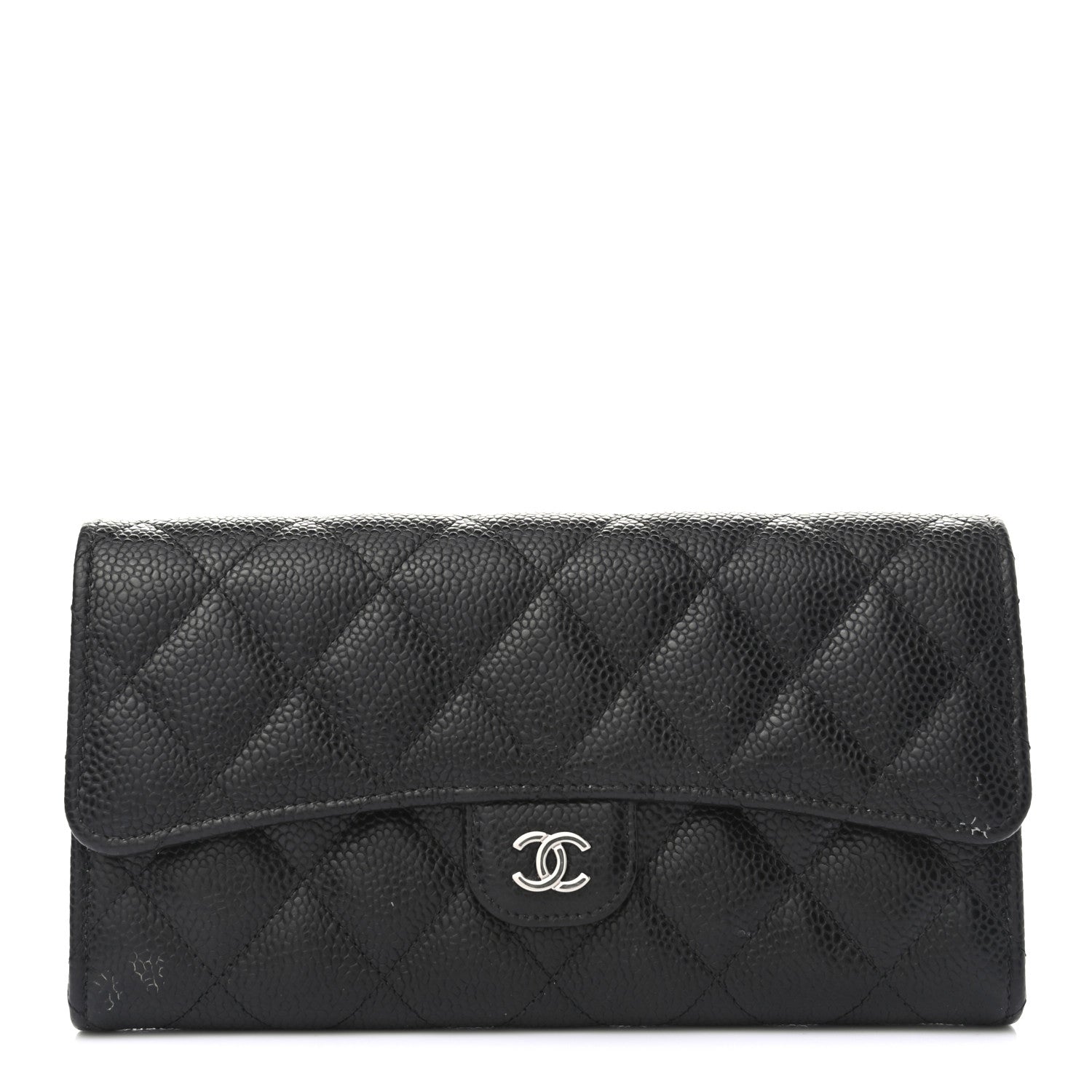 Chanel Caviar Quilted Large Gusset Flap Wallet Black 1 of 8