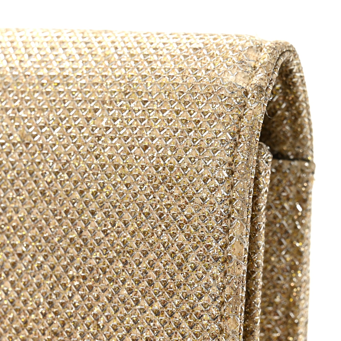 Metallic Canvas Woven Small Classic Monogram Kate Tassel Chain Wallet Gold