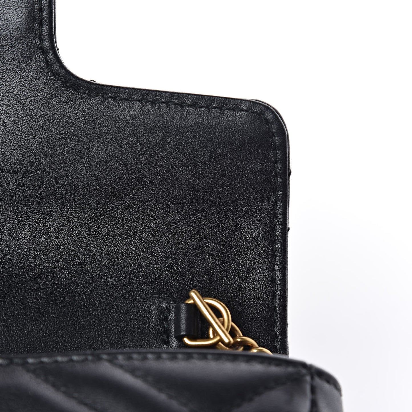 Calfskin Matelasse Super Mini GG Marmont Shoulder Bag Black