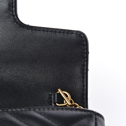 Gucci Calfskin Matelasse Super Mini GG Marmont Shoulder Bag Black 12 of 13