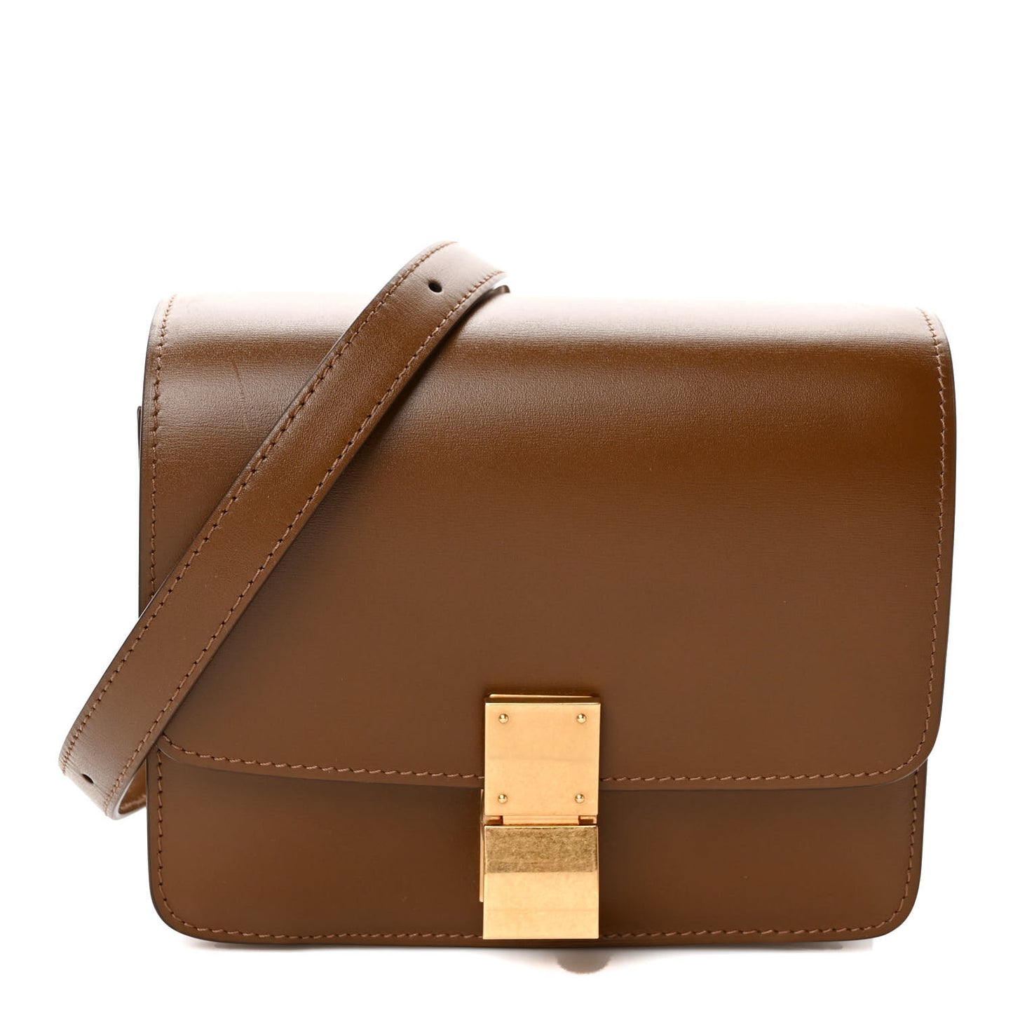Smooth Calfskin Small Classic Box Flap Bag Camel