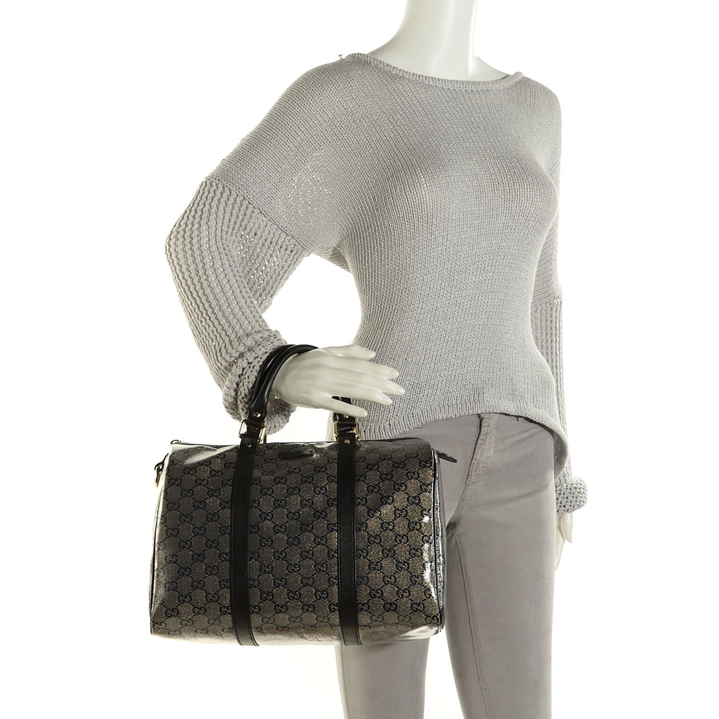 Crystal Monogram Medium Joy Boston Black