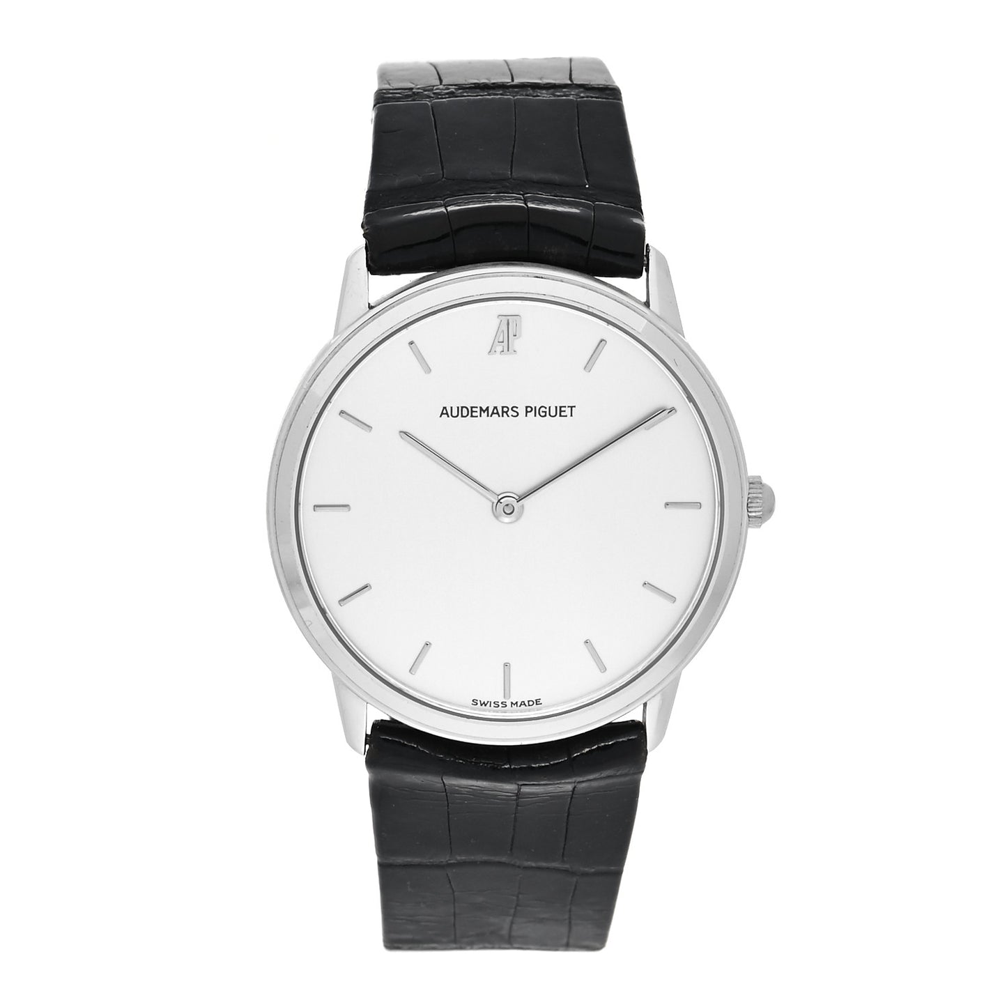 18K White Gold Alligator 31mm Classic Quartz Watch