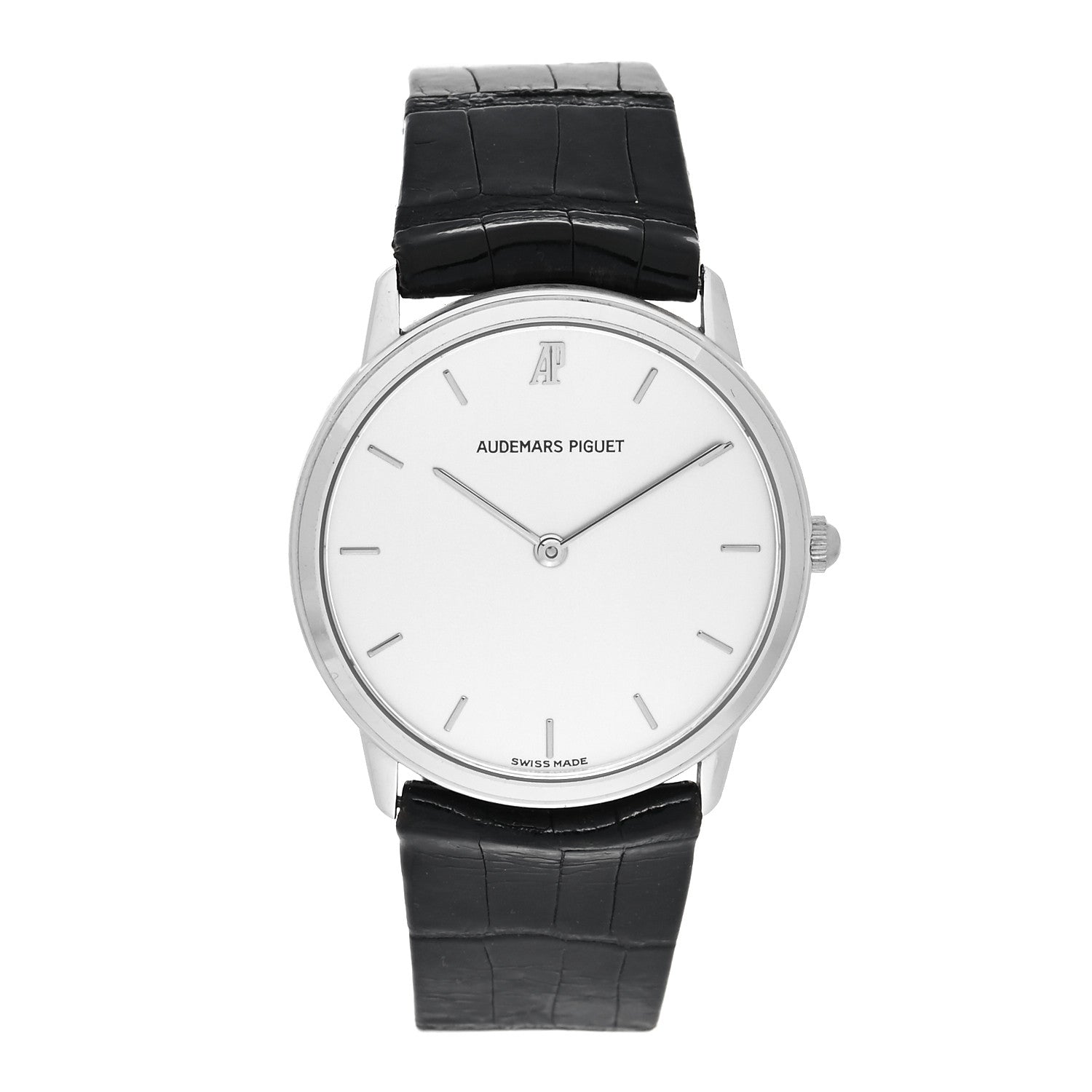 Audemars Piguet 18K White Gold Alligator 31mm Classic Quartz Watch 1 of 4
