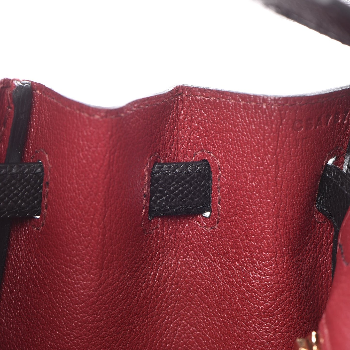 Epsom Horseshoe Birkin 25 Black Rouge Vif