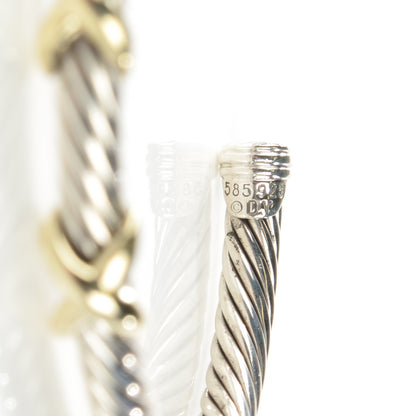 David Yurman Sterling Silver 14K Yellow Gold 5mm Triple X Cable Bracelet 4 of 6