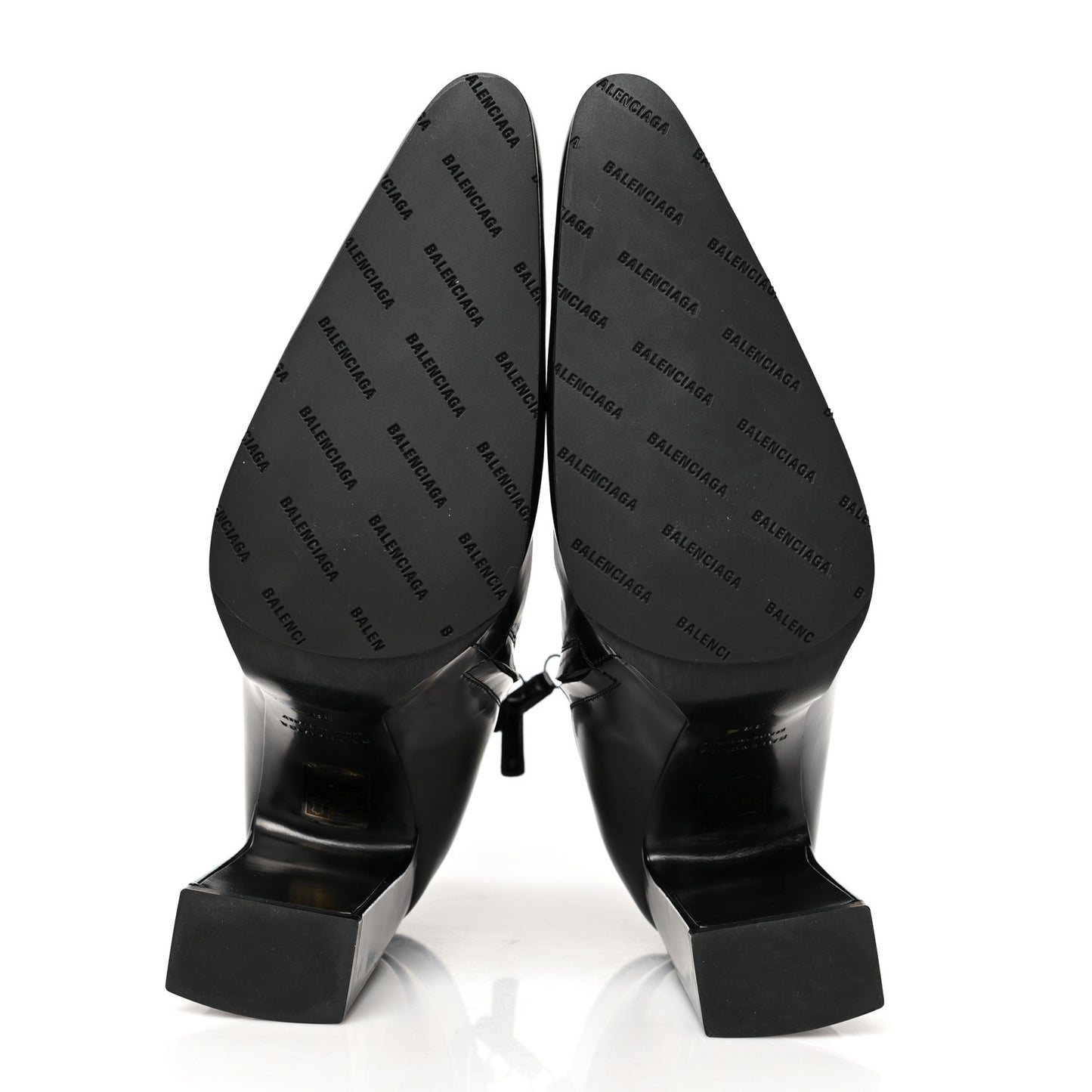 Patinated Calfskin Round Toe 110 Booties 38 Black