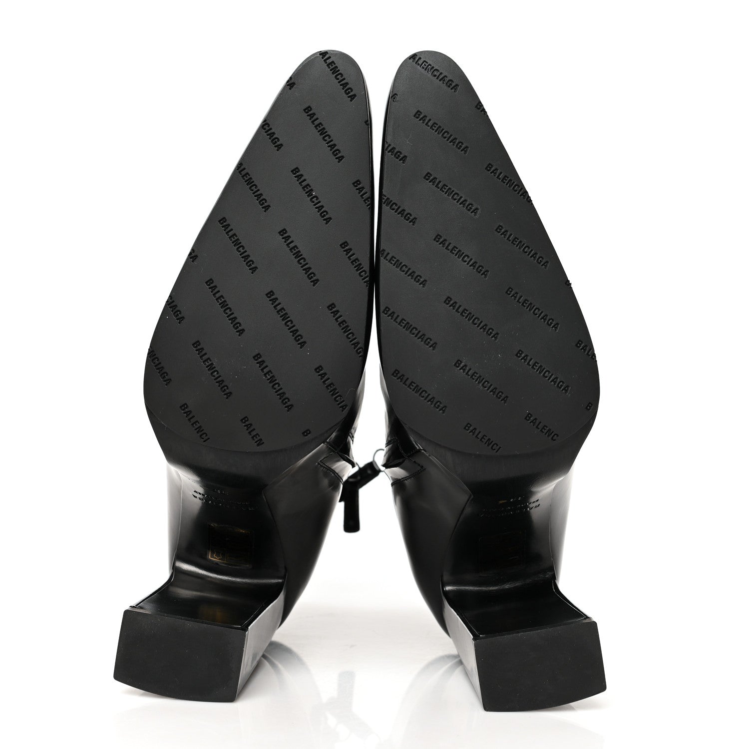 Balenciaga Patinated Calfskin Round Toe 110 Booties 38 Black 5 of 7