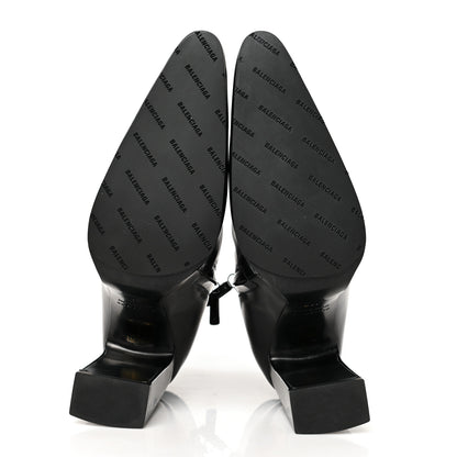 Balenciaga Patinated Calfskin Round Toe 110 Booties 38 Black 5 of 7